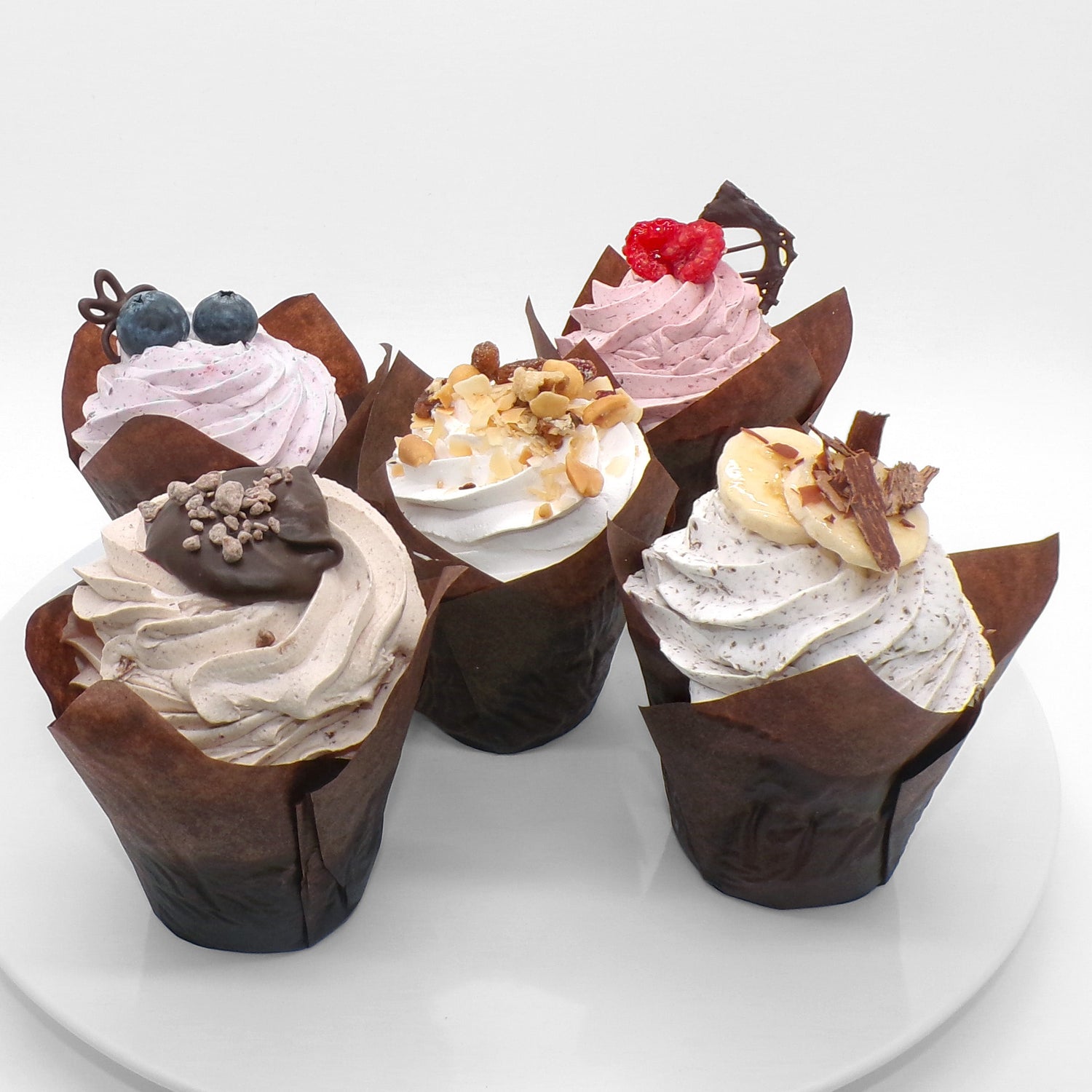 vegane cupcakes in verschiedenen sorten