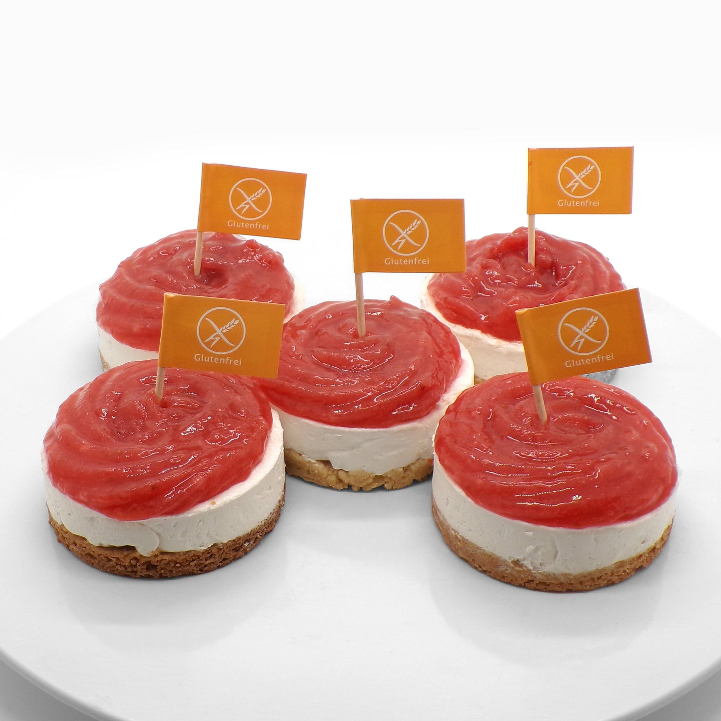Törtchen NY Style vegan glutenfrei Ø 8 cm 5er Set Rhabarber 5 Stk - Konditorei Wunderkuchen e.K.