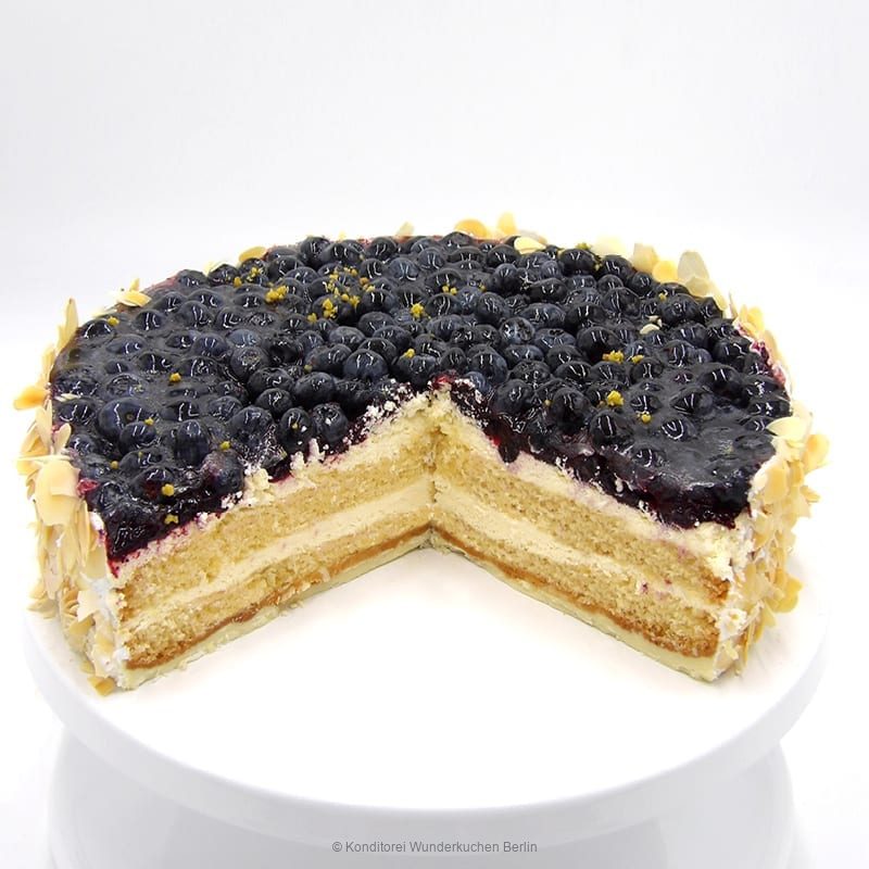 Obstkuchen frische Blaubeeren glutenfrei und vegan - Konditorei Wunderkuchen e.K.