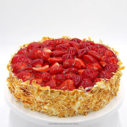 Obstkuchen frische Erdbeeren glutenfrei und vegan - Konditorei Wunderkuchen e.K.